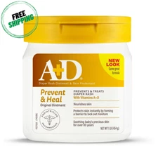 A+D Original Diaper Rash Ointment,  Heals Dry Skin with Vitamins A&D, 16Oz Jar