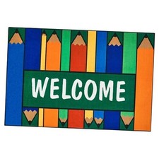 Carpets for Kids KID Value Rugs 36.36 Colorful Pencils Welcome Rug 3ft x 4ft