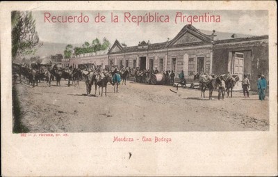 Recuerdo de la Rep. Argentina , Mendeza - Una Bodega  1904