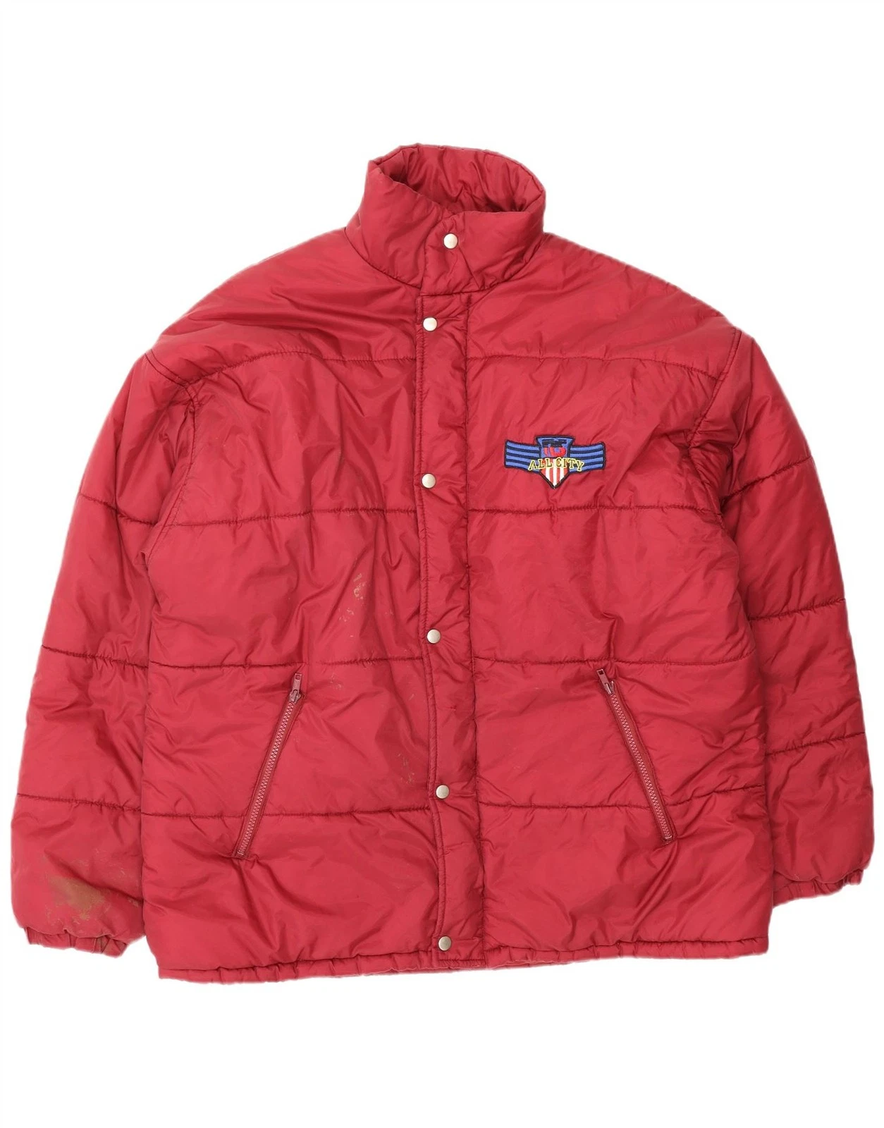 Vintage Mens Padded Jacket UK 42 XL Red DD20