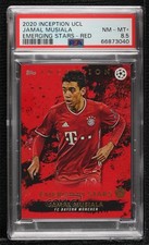 2020-21 Topps Inception UCL Emerging Stars Red 1/10 Jamal Musiala PSA 8.5 02u4