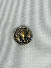 Antique Floral Metal Loop Picture Button