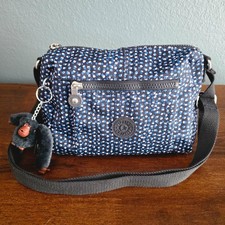 Kipling Wes Crossbody Bag Navy Blue Geometric...