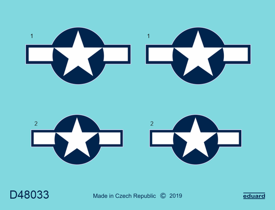 Eduard EDD48033 1:48 North-American P-51D-5 Mustang US national insignia