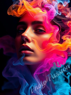 Foto A4 Portrait Frau Color Splash Poster Kunstdruck Deko (4092)