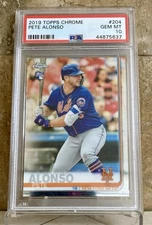 2019 Topps Chrome Pete Alonso Rookie RC #204 Mets PSA 10