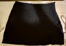 Abercrombie Fitch Linen Blend Mini Skirt Black Ruffle Hem S