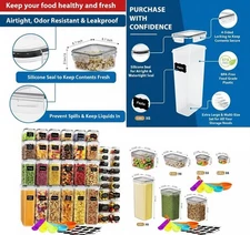 42-Piece Kitchen Food Container Set - Durable, Airtight, and Leak-Proof