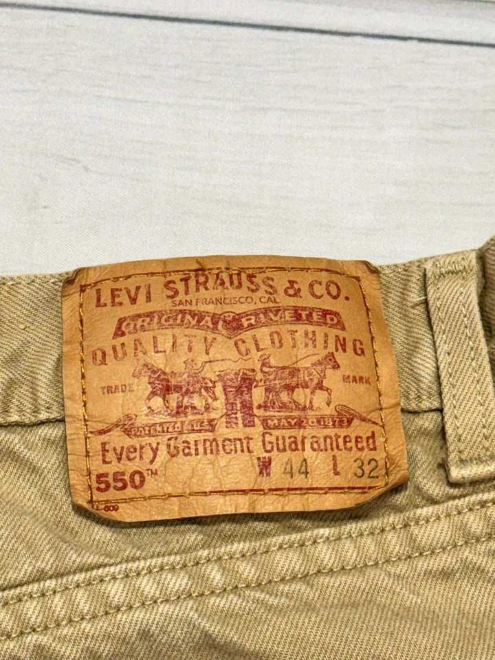 Jeans vintage Levis 550 44x32 tostados años 90 patinador grunge ropa de calle holgados relajados Y2K Foto 4 de 4