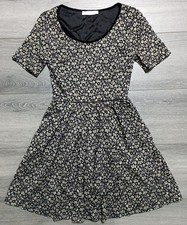 Lush Dress Adult XS Black Crochet Lace Lined Fit and Flare Womens
