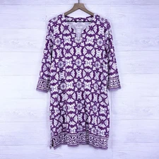 Coolibar Oceanside Tunic Dress XL Floral Purple UPF 50+ Sun Protection Beach