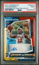 2021 AYO DOSUNMU PSA 9 AUTO PANINI CHRONICLES AIRBORNE SIGNATURES ASIA RED # /5 