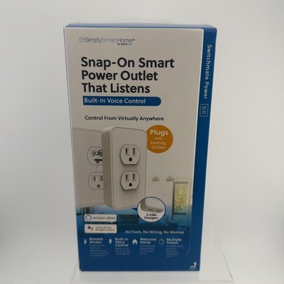 SimplySmartHome Switchmate Power Smart Outlet Alexa/Google, Voice, 2 USB