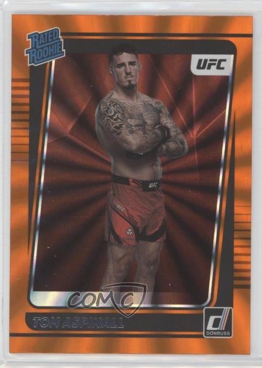 2022 Donruss UFC Rated Holo Orange Laser Tom Aspinall #216 Rookie RC 1f5y