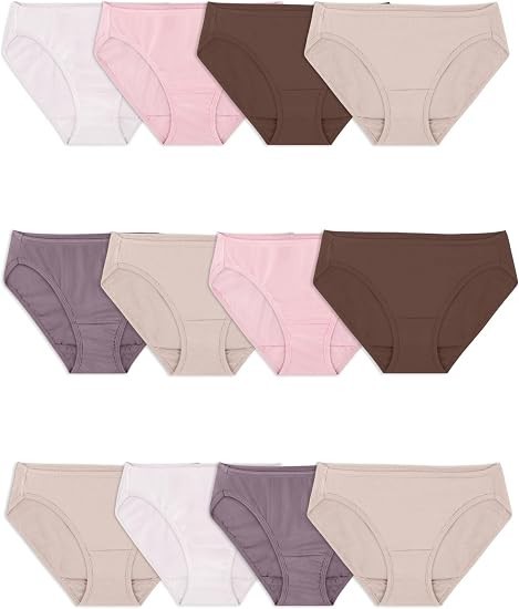 Ropa interior de algodón Eversoft para mujer Fruit of the Loom paquetes múltiples, bikini - surtido