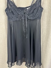 VTG Sophia by Delicates Chiffon Babydoll Mini Bustier Lingerie Dress Medium