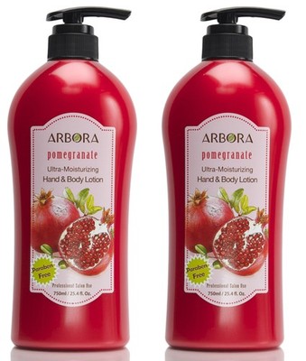 2x ARBORA Hand & Body Lotion POMEGRANATE 25.4OZ/750ML Natural Ultra-Moisturizing