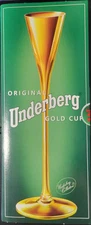 Original Underberg "Gold Cup" Long Stem Metal Glass - Rare *New In Box*