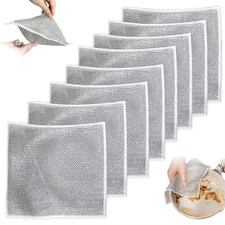 8Pcs Multipurpose Wire Dishwashing Rags for Wet and Dry Wire Dishcloth