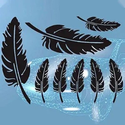 Car Stickers Feathers Cover Scratches, Scratch Repair Decoration  Color: Black