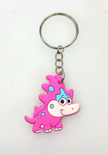 Cute Pink Dinosaur Keychain Kawaii Bag Charm Kids Gift Key Ring