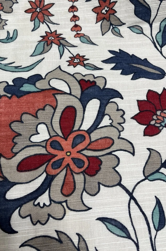 Table Runner Floral Leaf  Table Linens Dining Decor 69 X 14” Blue Teal Red - Image 2 of 4