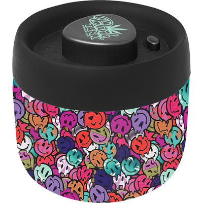 4.25in Melty Smiley Face  Dank Tank Vacuum Jar   400ml Airtight Storage