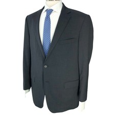 Hart Schaffner Marx HSM Sport Coat Mens 46R Charcoal Two Button Tailored USA