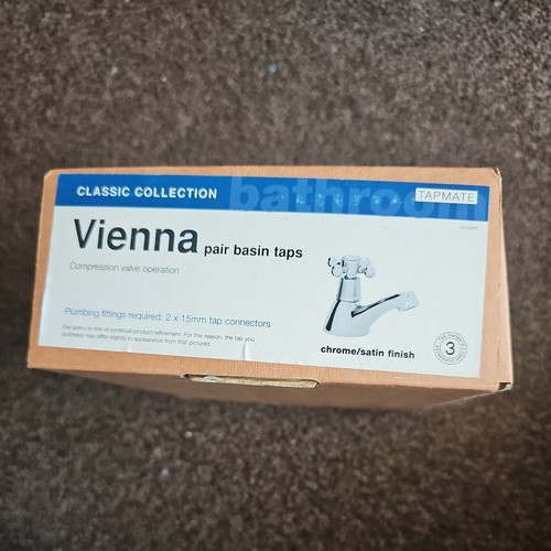 Vienna Tapmate Basin Taps Pair Chrome/satin finish BNIB