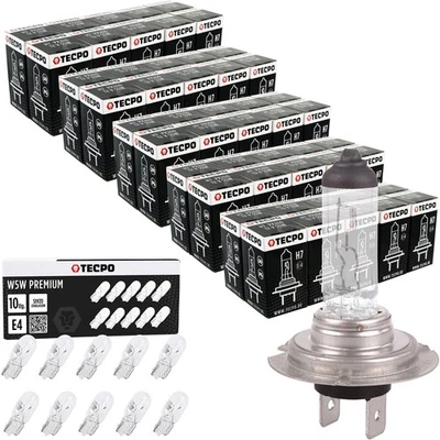 50x H7 BIRNEN TECPO PREMIUM HALOGEN AUTO-LAMPE 12V 55W PX26d + GLASSOCKEL BIRNE - Bild 1 von 3