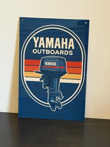 Yamaha Outboard Motors  Sales Service  Vintage Style Metal Sign