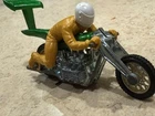 Vintage Hot Wheels RRRumblers High Tailer Motorcycle w Rider&Kickstand, Green