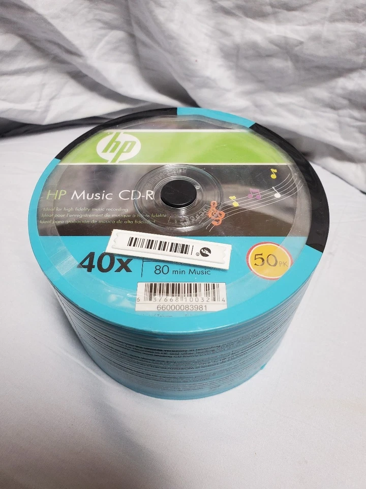 50 PACK Hewlett-Packard Spindle Black HP Music CD-R 40x 700 MB 80 Min Sealed - Image 2 of 2