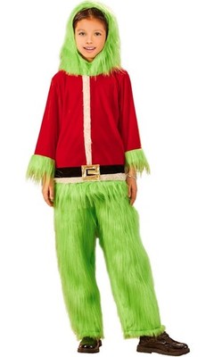 Kinder Santa Grinch Kostüm Xmas Cosplay Männer Weihnachten Santa Kostüm komplettes Set