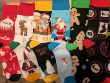 Men's Large Christmas Light Dress Socks 8-12 Crazy Fun Socks 6 Pairs