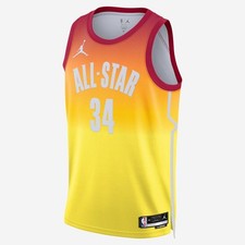 Nike NBA JORDAN AUTHENTIC All-Star Jersey Antetokounmpo #34 Yellow Red, Sz M 44