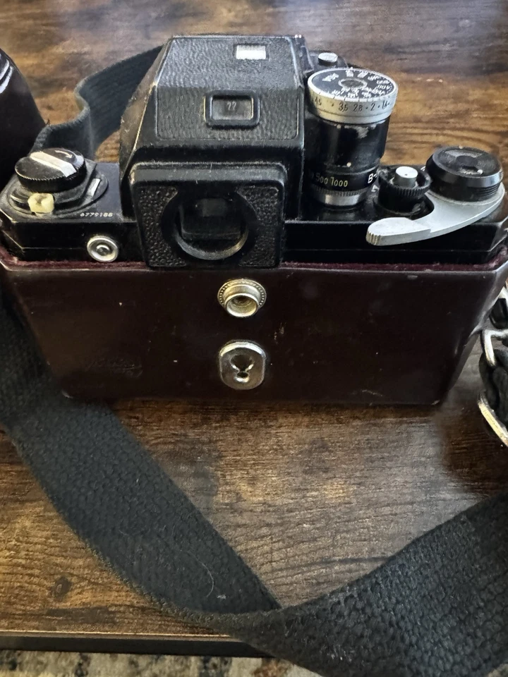 Винтажный Nikon F камеры с NIKKOR-S Auto 1:1.2 f = 55 мм объектив и кожаный чехол - Изображение 3 из 4