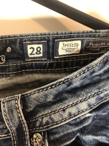 Miss Me Size 28 JP5515B bootcut jeans Rhinestones wings back pocket - Picture 5 of 8