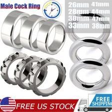 Thick Heavy Duty Stainless Steel Metal Silver Male Cock Ring Penis Enhancer Band