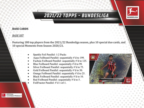 2021/22 Topps Bundesliga Soccer Hobby Box 24 Pack per Box, 8 Cards Per Box - Picture 5 of 9