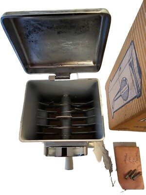 Vintage Ice O Mat Ice Crusher Cream Chrome Hand Crank Machine 