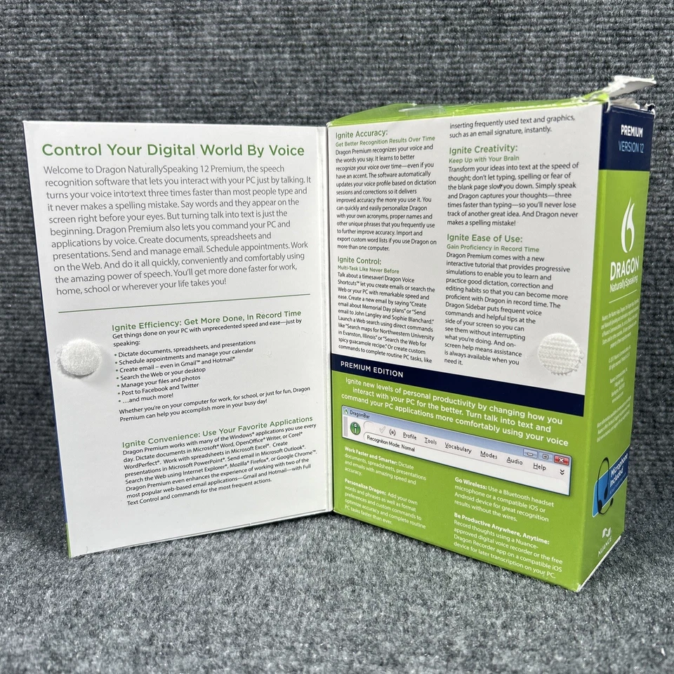 Nuance Dragon NaturallySpeaking Version 12 Premium (Retail) for Windows Open Box - Image 2 of 4