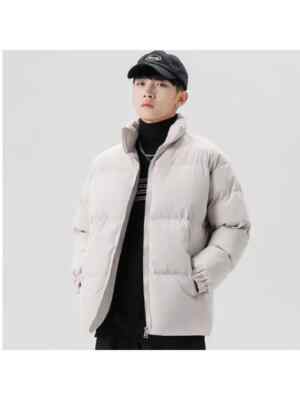Bomberjacke Daunenjacke Synthetisch Herrenmode Beige Zip Taschen 11310