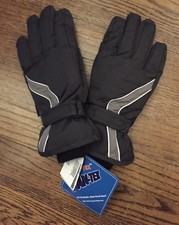 NEW FAN-TEX BOYS GRAY THERMOLITE WATERPROOF WARM SKI GLOVES SIZE 8-14