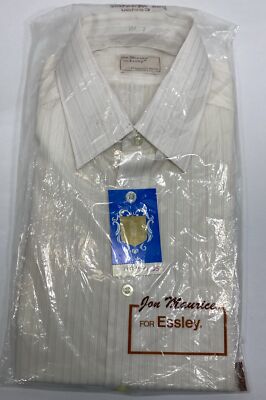 Vintage JON MAURICE FASHION For ESSLEY 1970s Striped Button Down 15 1/2