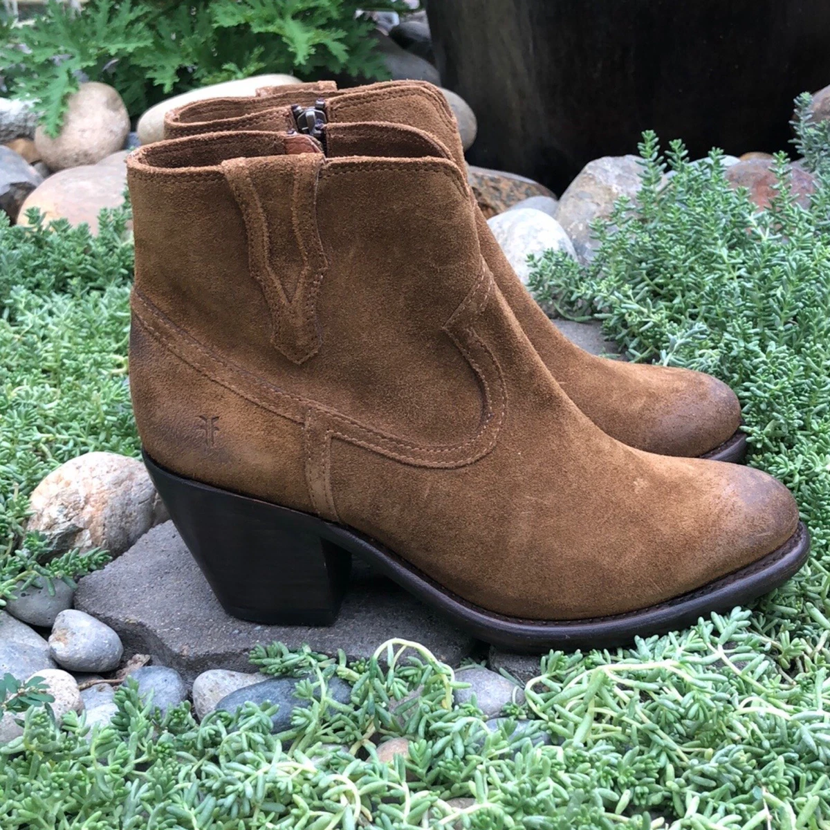 Frye Lillian Western Bootie Chestnut Leather Size 8.5 NWT eBay