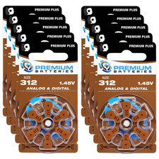 Premium Batteries Size 312 Hearing Aid Batteries 60 Pack 