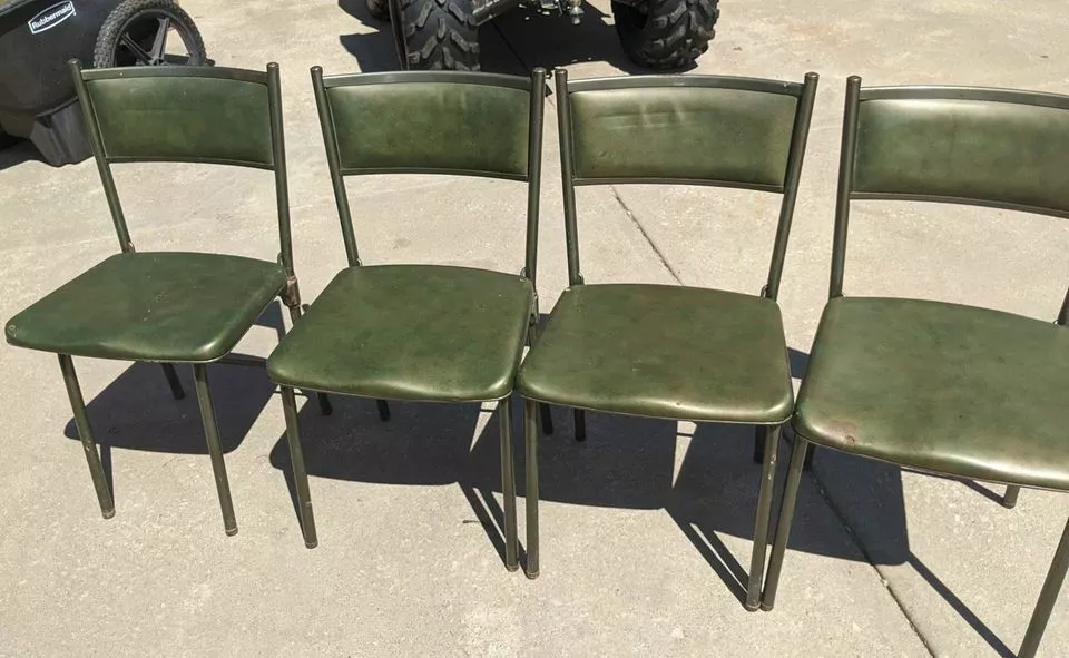4 Rare Vintage Hamilton Cosco Avocado Green Gatefold Chairs eBay
