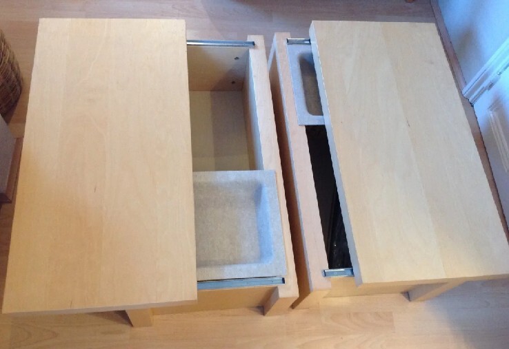 Ikea MALM sliding lid storage unit or coffee table eBay