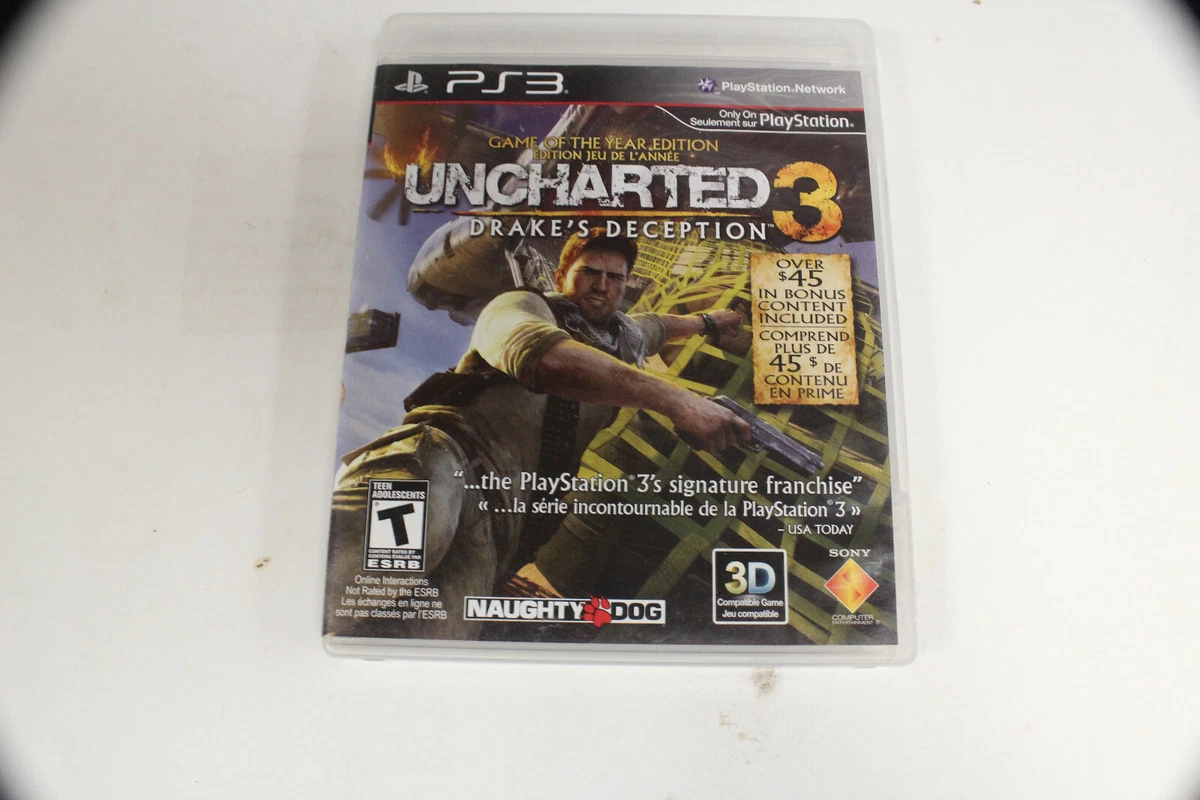 Uncharted 3: Drake's Deception (PS3, Sony PlayStation 3) Disc Only!! 711719823322